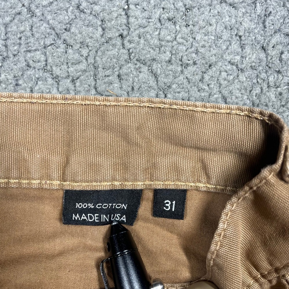 Apolis Global Citizen Pants Men 31 Straight Leg Cotton Canvas Tan Made in USA - Picture 8 of 14
